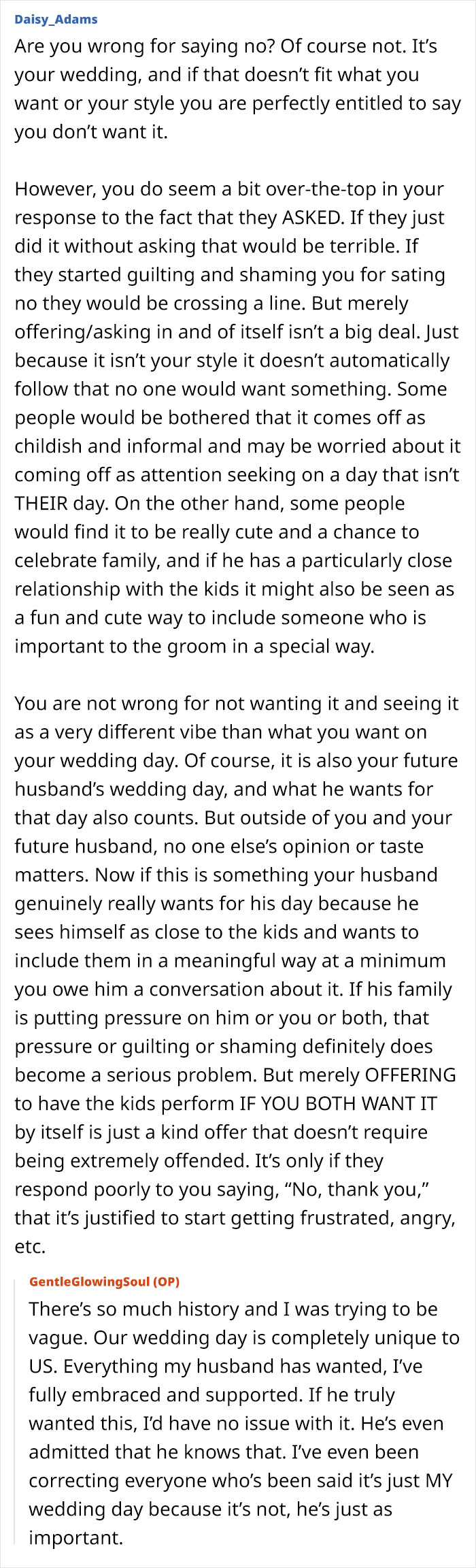SIL Makes A Weird Demand For The Wedding: "Immediately Said No"