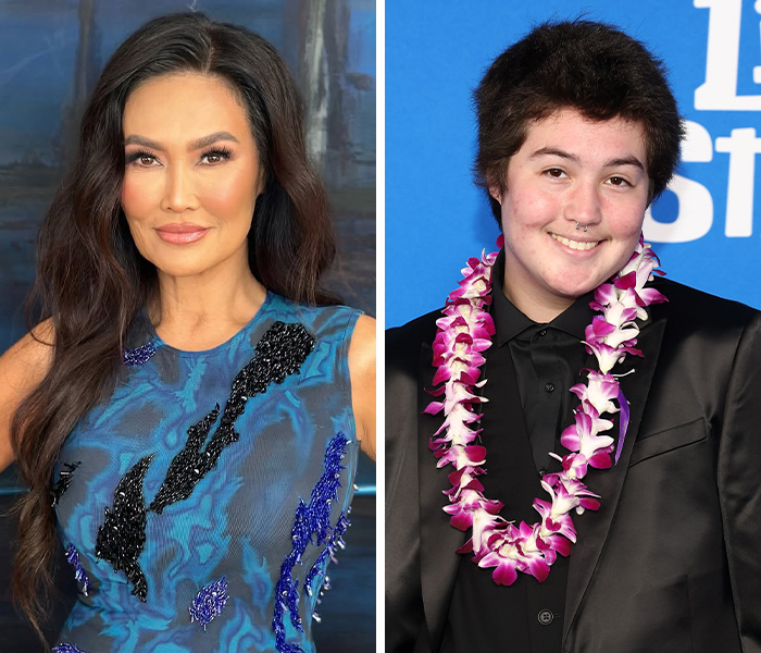 Stars supporting transgender children posing together on red carpet