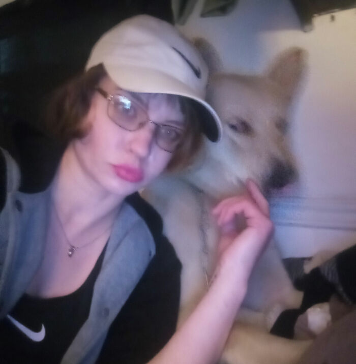 Daveigh Chase, the Lilo & Stitch actress, wearing a cap and glasses, with a dog beside her. Daveigh Chase, the Lilo & Stitch actress, wearing a cap and glasses, with a dog beside her.