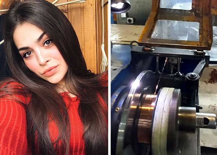 Job interviews gone wrong with a woman in a red sweater selfie