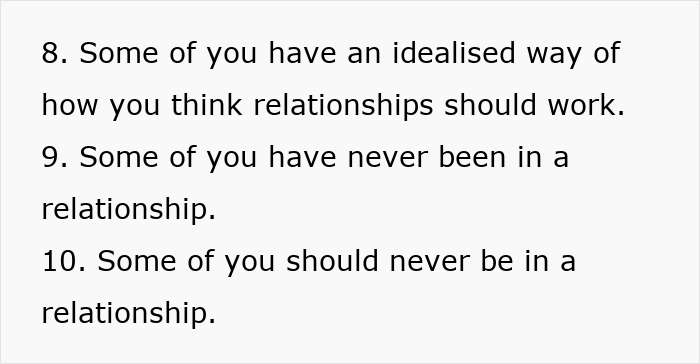 Husband living a double life - text criticizing idealized views of relationships and those never in one.