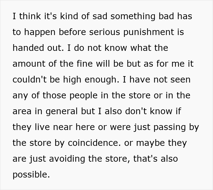 A screenshot of text expressing sadness about the lack of serious punishment for the mother's parenting fail. A screenshot of text expressing sadness about the lack of serious punishment for the mother's parenting fail.