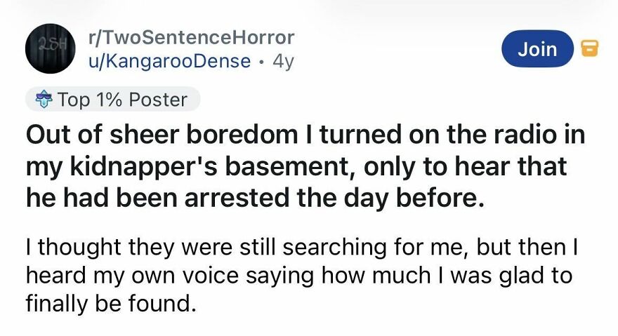 Short spine-chilling story of hearing kidnapping captor arrested on basement radio