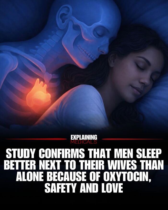 Illustration of sleeping couple showing oxytocin effects on better sleep
