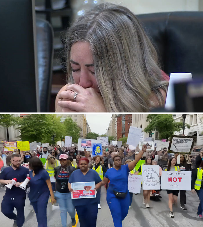 A woman crying and a protest march, symbolizing emotional tragedies and the impact of rookie mistakes.
