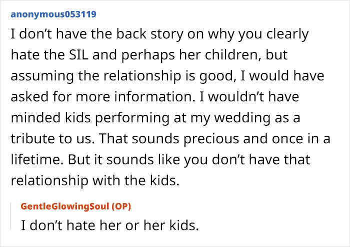 SIL Makes A Weird Demand For The Wedding: "Immediately Said No"