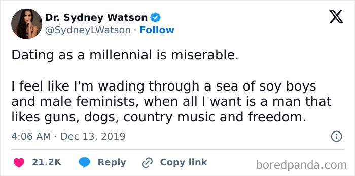 Tweet about dating woes as a millennial