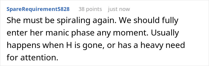 Comment speculating Meghan Markle entering a manic phase needing attention