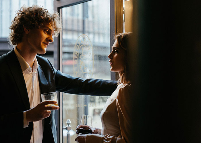 Tense conversation at a party prompting to leave immediately