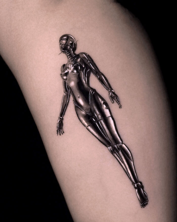 Floating Chrome Cyborg