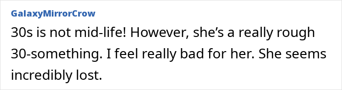 Comment expressing sympathy for Miley Cyrus's struggles in her 30s Comment expressing sympathy for Miley Cyrus's struggles in her 30s