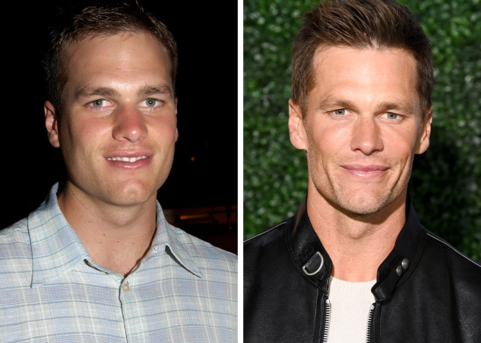 Tom Brady getting hunkier with age: a side-by-side comparison.