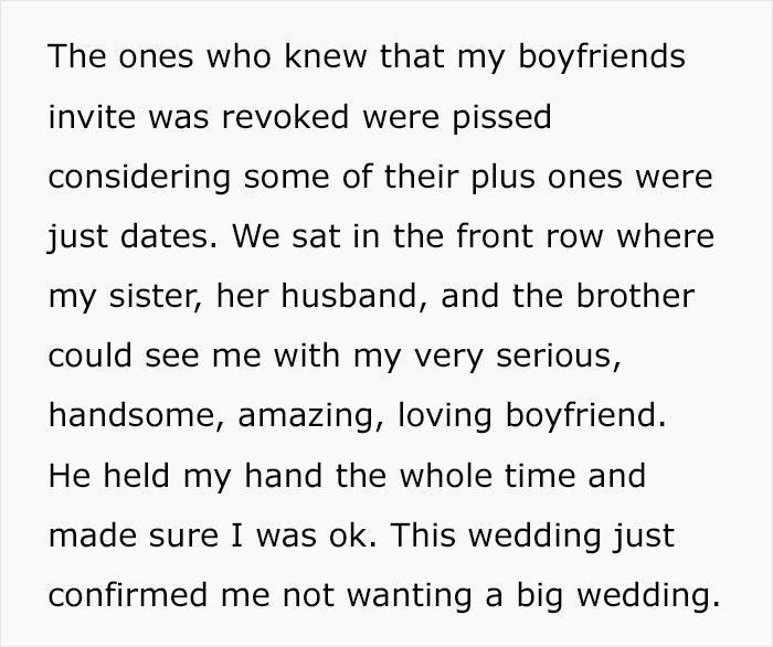 Text about boyfriend invite revocation at a wedding and serious loving boyfriend Text about boyfriend invite revocation at a wedding and serious loving boyfriend