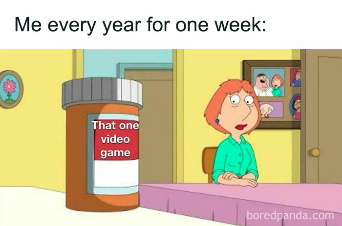 Family Guy meme about playing that one video game every year