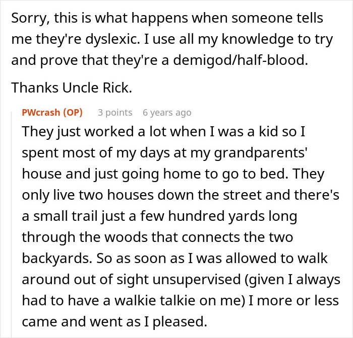 A comment from the OP, providing more context on living with grandparents, related to the Grandpa giving a reality check to entitled mom story. A comment from the OP, providing more context on living with grandparents, related to the Grandpa giving a reality check to entitled mom story.