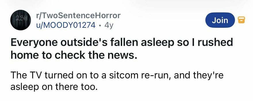 Short spine-chilling story about everyone falling asleep mysteriously