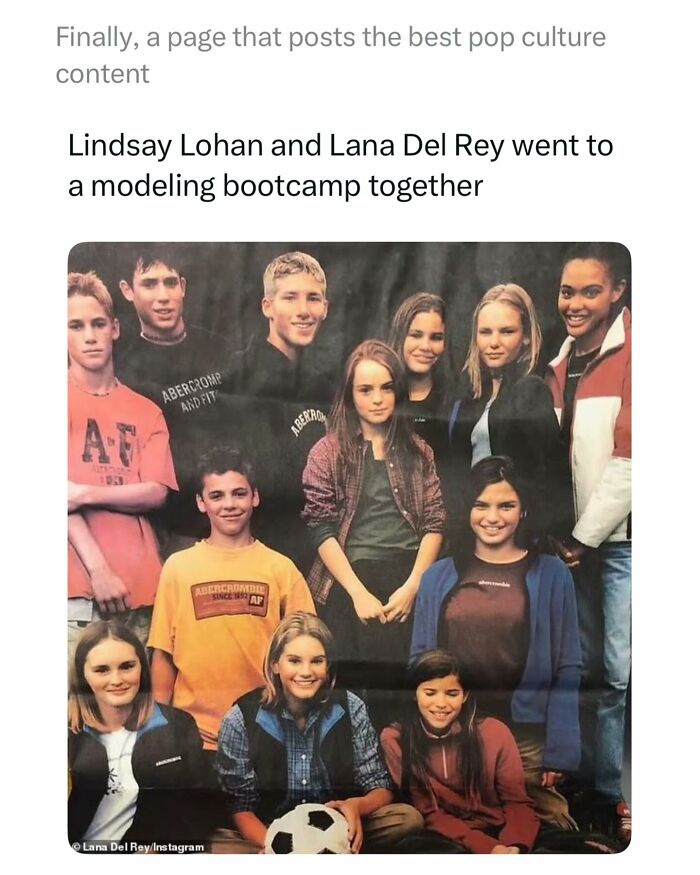 Lindsay Lohan and Lana Del Rey in a vintage photo from a modeling bootcamp, a nostalgic pop culture post.
