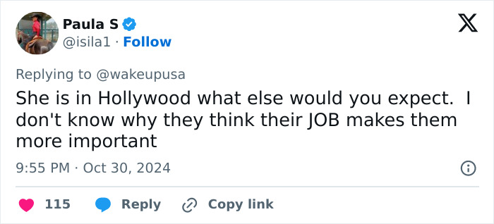 Screenshot of a tweet by Paula S commenting on Hollywood voting scandal. Screenshot of a tweet by Paula S commenting on Hollywood voting scandal.
