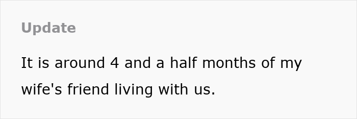 40YO Woman Prioritizes 24YO Friend's Comfort Over Hubby, Lets Her Stay In Their House Indefinitely 40YO Woman Prioritizes 24YO Friend's Comfort Over Hubby, Lets Her Stay In Their House Indefinitely