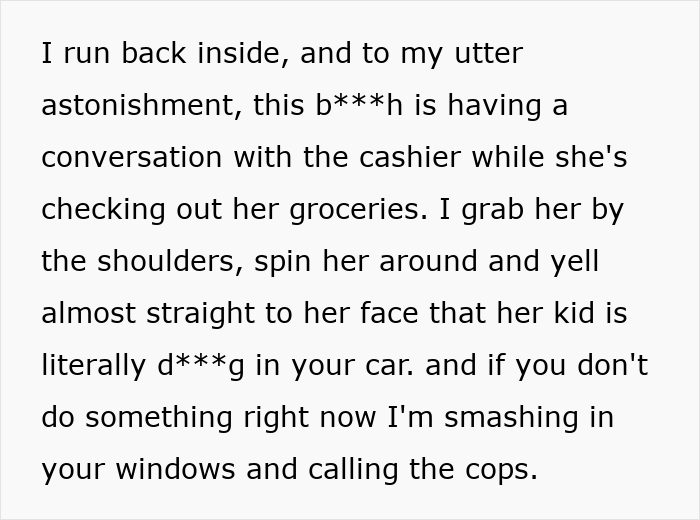 Text about confronting a mom at the cashier regarding her child, emphasizing the mom's parenting fail. Text about confronting a mom at the cashier regarding her child, emphasizing the mom's parenting fail.
