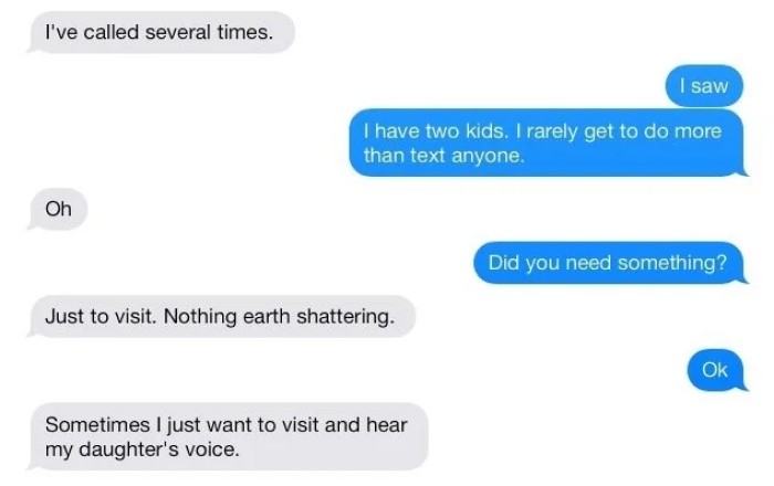 Text conversation about setting boundaries with parents and children Text conversation about setting boundaries with parents and children