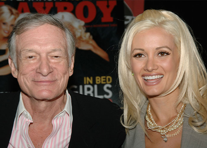 Holly Madison with Hugh Hefner at Playboy mansion event Holly Madison with Hugh Hefner at Playboy mansion event
