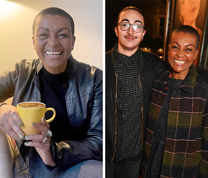 Celebrity parent holding a coffee cup in support of transgender children