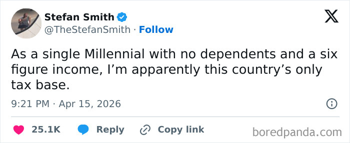 Single millennial with six-figure income feels like the only tax base in the country