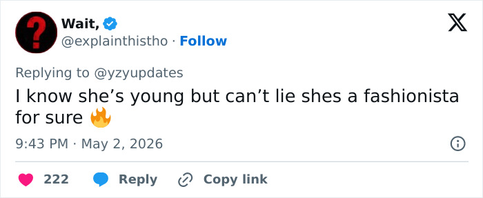 Tweet praising young fashionista with black grills Tweet praising young fashionista with black grills