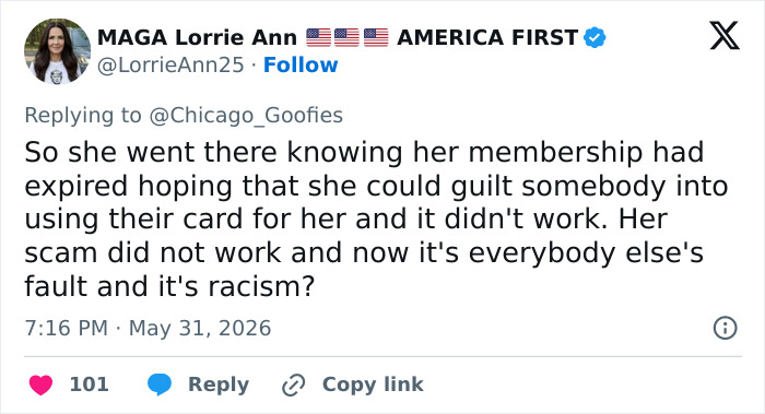 Woman Calls Out 'Racist' At Sam's Club For Refusing To Let Her Use Her Membership, The Internet Disagrees Woman Calls Out 'Racist' At Sam's Club For Refusing To Let Her Use Her Membership, The Internet Disagrees