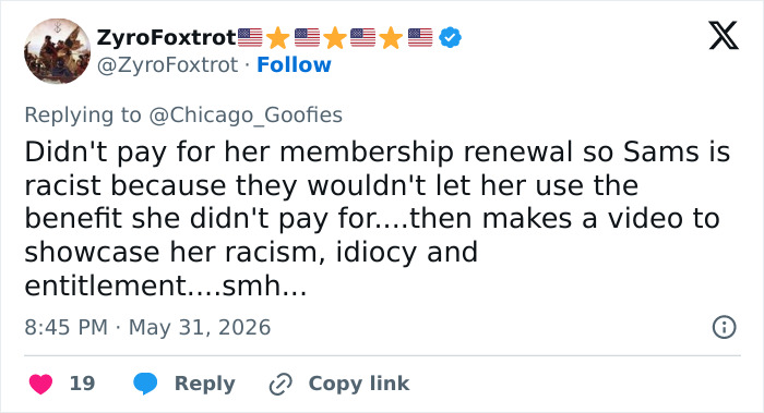 Woman Calls Out 'Racist' At Sam's Club For Refusing To Let Her Use Her Membership, The Internet Disagrees Woman Calls Out 'Racist' At Sam's Club For Refusing To Let Her Use Her Membership, The Internet Disagrees