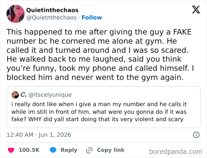 Real-life plot twist of giving a fake number and the guy calling himself at the gym