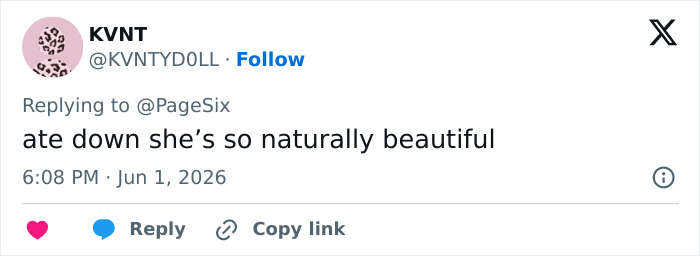Tweet complimenting natural beauty of Vivian Musk Tweet complimenting natural beauty of Vivian Musk