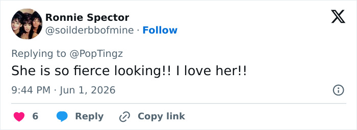 Tweet admiring Vivian's fierce look Tweet admiring Vivian's fierce look