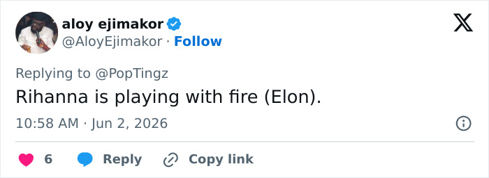 Tweet mentioning Rihanna's daring move involving Elon Musk Tweet mentioning Rihanna's daring move involving Elon Musk