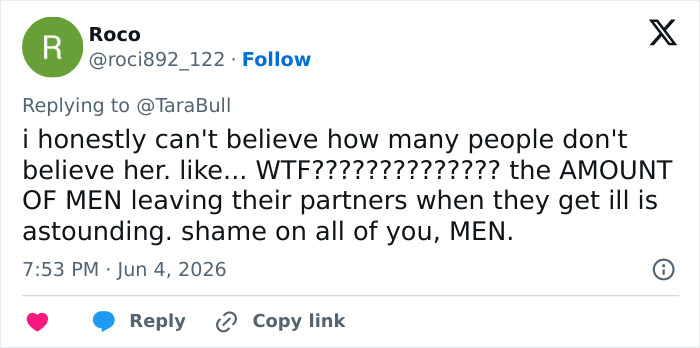 Tweet criticizing men leaving partners during illness
