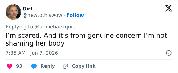Twitter user expresses genuine concern over Ariana Grande's health