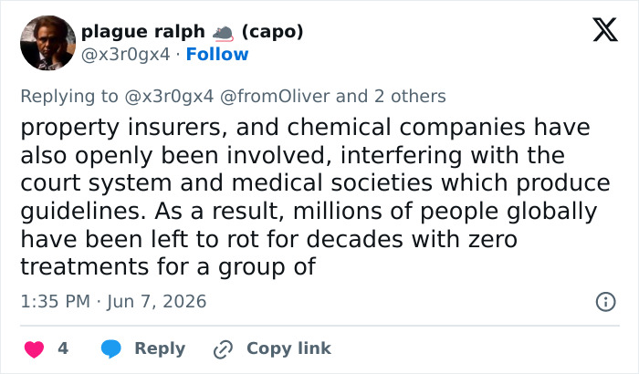 Tweet about interference in medical guidelines and global treatment neglect Tweet about interference in medical guidelines and global treatment neglect