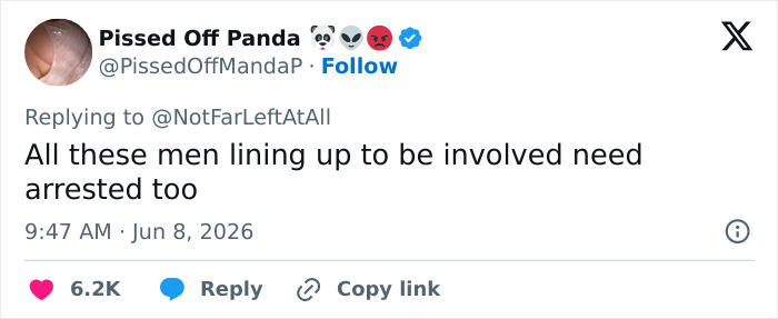 Tweet calling for arrest of men related to Bonnie Blue's baby shower incident