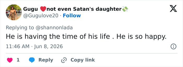 Tweet noting Luke Evans' happiness during 2026 Tonys performance Tweet noting Luke Evans' happiness during 2026 Tonys performance