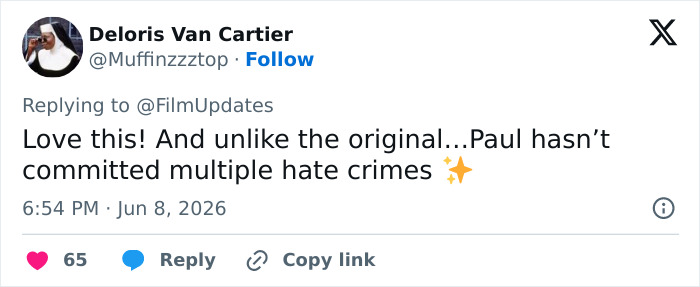 Positive comment on Paul W. Downs Calvin Klein ad recreation on social media Positive comment on Paul W. Downs Calvin Klein ad recreation on social media