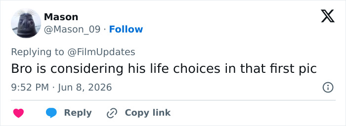 Tweet commenting on Paul W. Downs Calvin Klein ad with humor about life choices Tweet commenting on Paul W. Downs Calvin Klein ad with humor about life choices