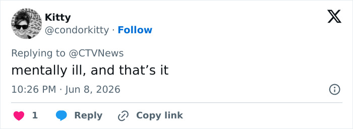 Tweet stating mentally ill in response to Norway's future queen's son trial update