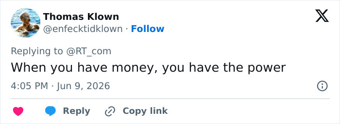 Tweet about money and power linked to Norway court trial update
