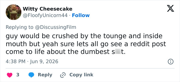 Tweet skeptical about realism in Josh Brolin film's whale scene Tweet skeptical about realism in Josh Brolin film's whale scene