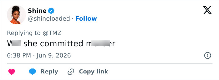 Tweet discussing California housewife courtroom meltdown and m****r case Tweet discussing California housewife courtroom meltdown and m****r case