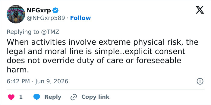 Tweet about legal and moral responsibility in California housewife case Tweet about legal and moral responsibility in California housewife case