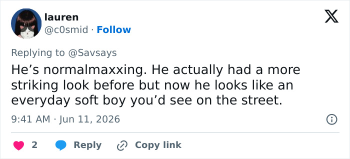 Opinion on looksmaxxing with more striking look before, now everyday soft boy Opinion on looksmaxxing with more striking look before, now everyday soft boy