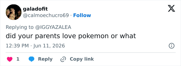 Social media comments question Iggy Azalea's son's name referencing Pokemon Social media comments question Iggy Azalea's son's name referencing Pokemon