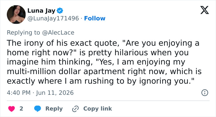 Tweet mocking Ben Stiller's quote about enjoying a home despite homelessness Tweet mocking Ben Stiller's quote about enjoying a home despite homelessness